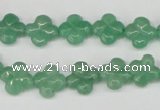 CFG74 15.5 inches 11*11mm carved flower green aventurine beads