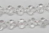 CFG75 15.5 inches 11*11mm carved flower white crystal beads