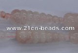 CFG753 15.5 inches 10*35mm carved teardrop natural pink quartz beads