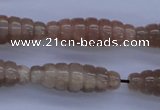 CFG755 15.5 inches 10*30mm carved rice natural moonstone beads