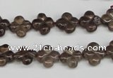 CFG76 15.5 inches 11*11mm carved flower smoky quartz beads