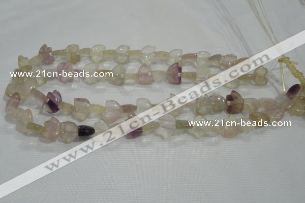 CFG765 15.5 inches 10*15mm carved animal fluorite gemstone beads