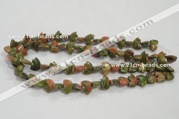 CFG770 15.5 inches 10*15mm carved animal unakite gemstone beads