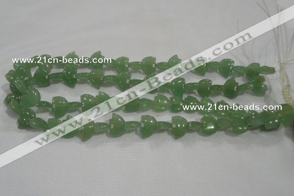 CFG772 15.5 inches 10*15mm carved animal green aventurine beads