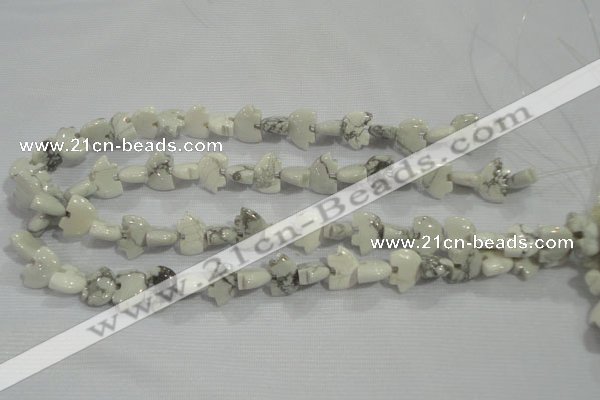 CFG774 15.5 inches 10*15mm carved animal white howlite beads