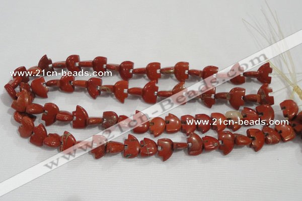 CFG777 15.5 inches 10*15mm carved animal red jasper beads