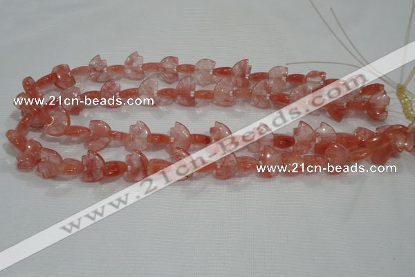 CFG785 15.5 inches 10*15mm carved animal cloudy quartz beads