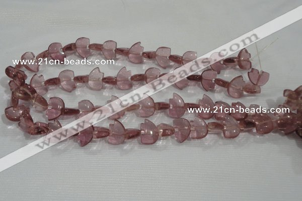 CFG786 15.5 inches 10*15mm carved animal quartz glass beads