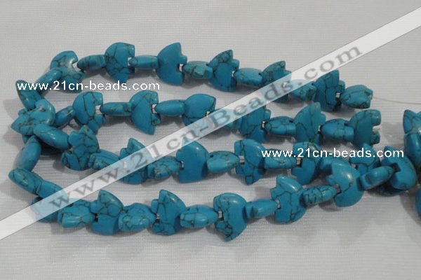 CFG793 12.5 inches 14*18mm carved animal synthetic turquoise beads