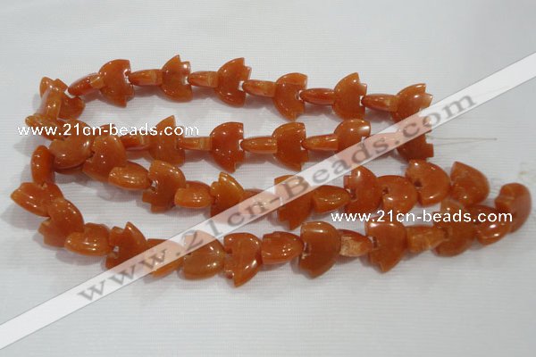 CFG797 12.5 inches 14*18mm carved animal red aventurine beads