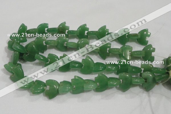 CFG798 12.5 inches 14*18mm carved animal green aventurine beads