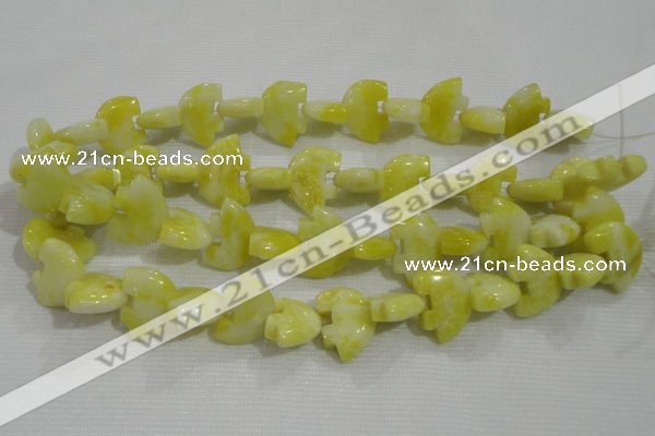 CFG800 12.5 inches 14*18mm carved animal lemon jade beads