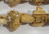 CFG807 12.5 inches 14*18mm carved animal picture jasper beads