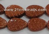 CFG816 12.5 inches 15*20mm carved leaf goldstone beads wholesale