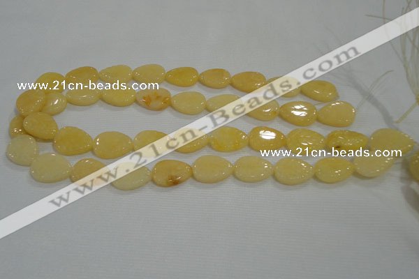 CFG820 12.5 inches 15*20mm carved leaf yellow jade beads wholesale