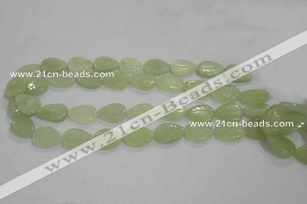 CFG821 12.5 inches 15*20mm carved leaf New jade beads wholesale