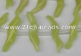CFG850 Top-drilled 6*20mm carved animal yellow jade beads