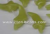 CFG854 Top-drilled 12*25mm carved animal yellow jade beads