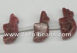 CFG856 Top-drilled 10*23mm carved animal rhodochrosite beads