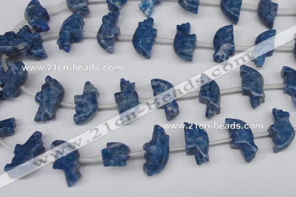 CFG861 Top-drilled 10*20mm carved animal lapis lazuli gemstone beads