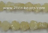 CFG880 15.5 inches 10mm carved flower yellow jade gemstone beads