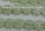 CFG883 15.5 inches 12mm carved flower New jade gemstone beads