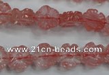 CFG884 15.5 inches 12mm carved flower cherry quartz beads