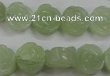 CFG886 15.5 inches 14mm carved flower New jade gemstone beads