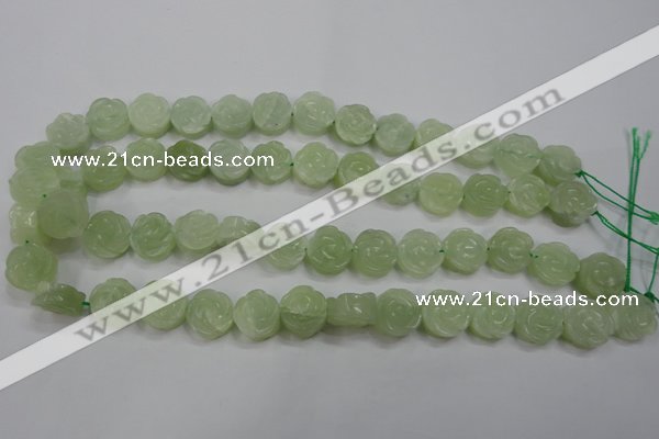 CFG886 15.5 inches 14mm carved flower New jade gemstone beads