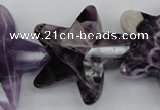 CFG911 15.5 inches 30*33mm faceted & carved star dogtooth amethyst beads