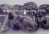 CFG916 15.5 inches 30*33mm carved butterfly dogtooth amethyst beads