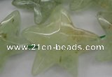 CFG920 30*33mm faceted & carved star green rutilated quartz beads