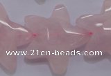 CFG965 15.5 inches 30*33mm faceted & carved star rose quartz beads