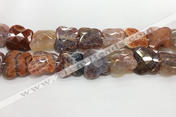 CFG974 15.5 inches 30*33mm carved butterfly fire agate beads