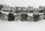 CFG975 15.5 inches 30*33mm carved butterfly cloudy quartz beads