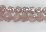 CFG978 15.5 inches 33*33mm carved flower rose quartz beads