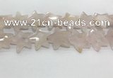 CFG983 15.5 inches 33*33mm carved star rose quartz beads