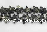 CFG985 15.5 inches 33*33mm carved star grey opal gemstone beads