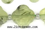 CFG993 15 inches 16mm - 17mm carved flower prehnite beads