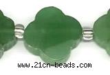 CFG994 15 inches 16mm - 17mm carved flower green aventurine beads