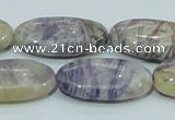 CFJ05 15.5 inches 15*30mm oval natural purple flower stone beads