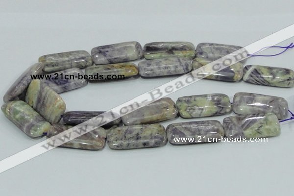 CFJ11 15.5 inches 15*30mm rectangle natural purple flower stone beads