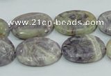 CFJ12 15.5 inches 13*18mm oval natural purple flower stone beads