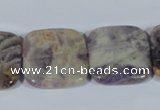 CFJ18 15.5 inches 25*25mm square natural purple flower stone beads