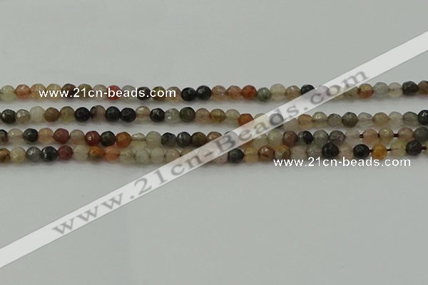 CFJ210 15.5 inches 4mm faceted round fancy jasper beads wholesale