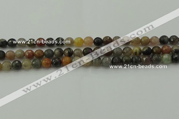 CFJ211 15.5 inches 6mm faceted round fancy jasper beads wholesale