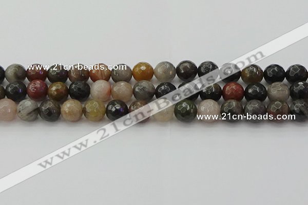 CFJ213 15.5 inches 10mm faceted round fancy jasper beads wholesale