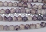 CFJ24 15.5 inches 6mm round natural purple flower stone beads