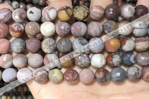 CFJ253 15.5 inches 10mm faceted round fantasy jasper beads wholesale