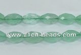 CFL102 15.5 inches 8*12mm faceted rice natural green fluorite beads